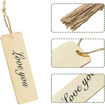 Craft Bookmark Unpolished Wooden Bookmark Rectangular Blank Hanging Tag